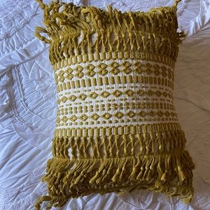 Chartreuse Green Fringe Pillow by World Market